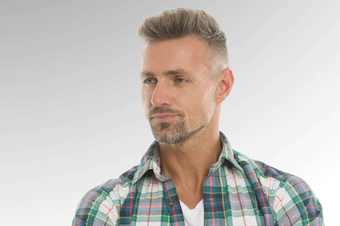 Hair cream for men model displaying  a short hair style