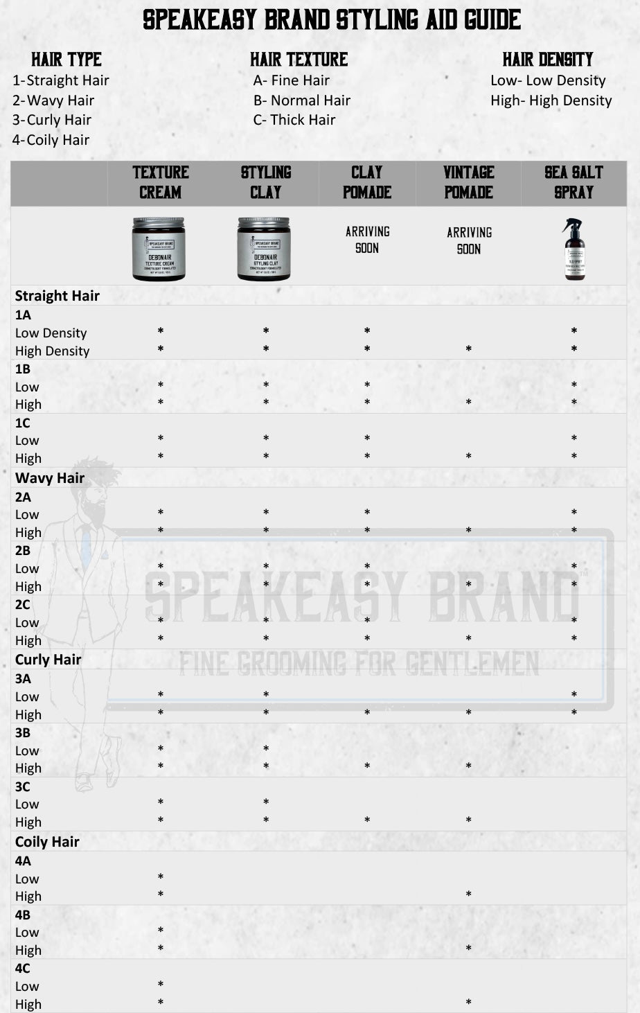 Speakeasy Brand's Styling Aid Guide