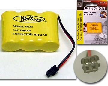  29-05 3.6V 320mAh Cordless Phone Battery Ni-CD 