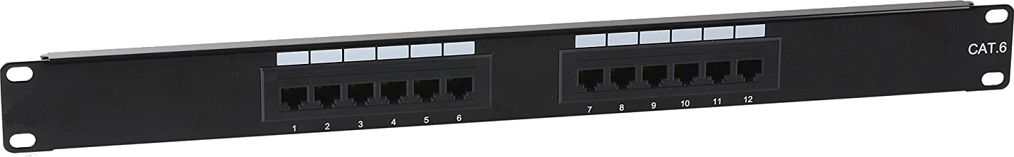  07-6012-12 12 Ports Rack Mount UTP CAT6e Network Patch Panel 