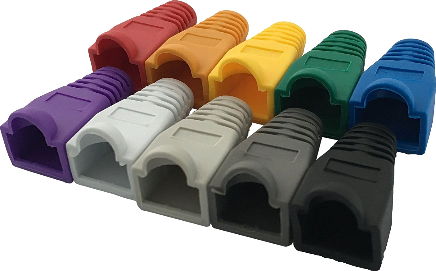  07-6041 RJ45 PVC Boot - White, Blue, Black & Orange 