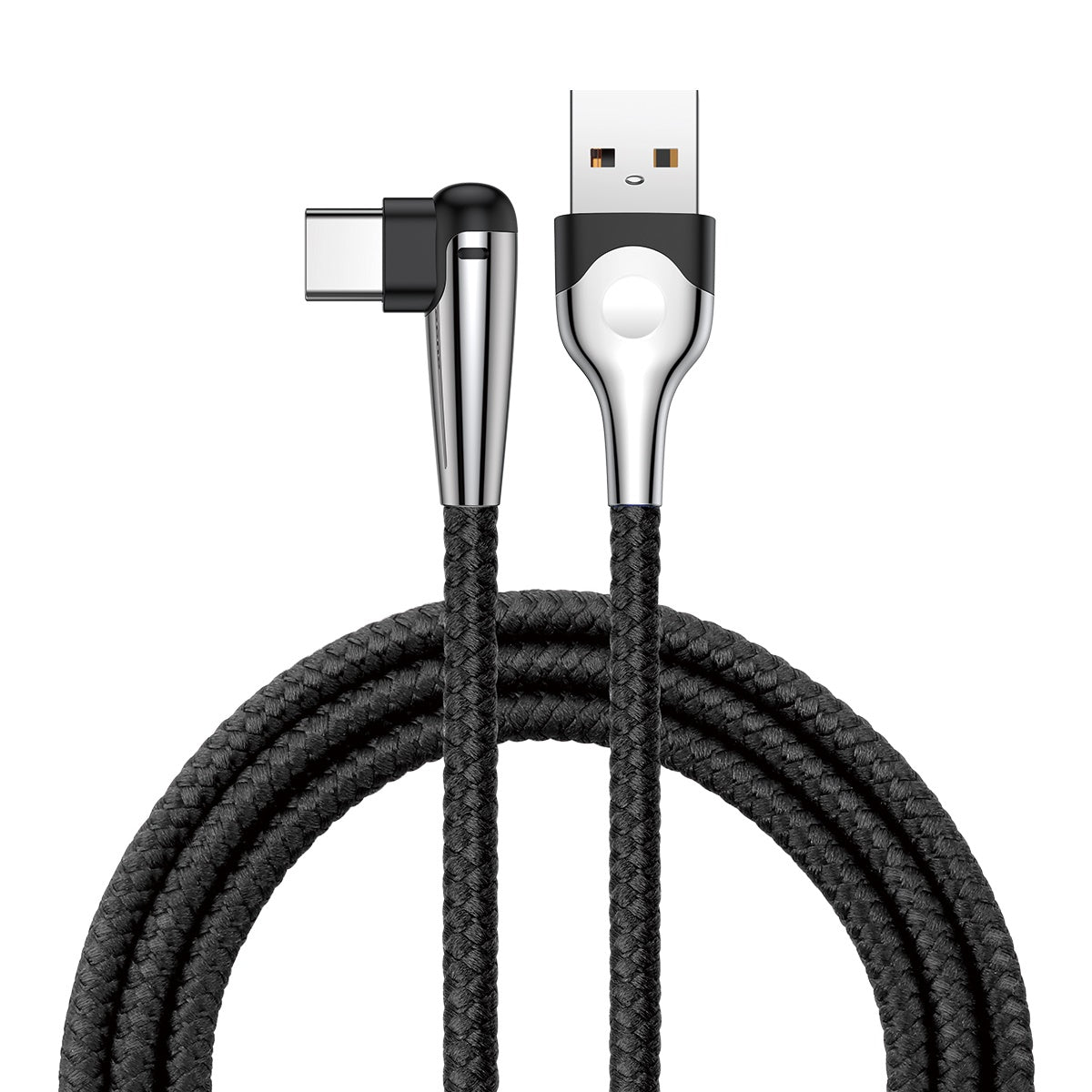  70-4CATMVP-E01 Type C Cable 2 meters, Right Angle, Date Sync and Charging, Black 