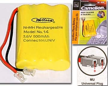  29-14 3.6V 800mAh Cordless Phone Battery Ni-CD 