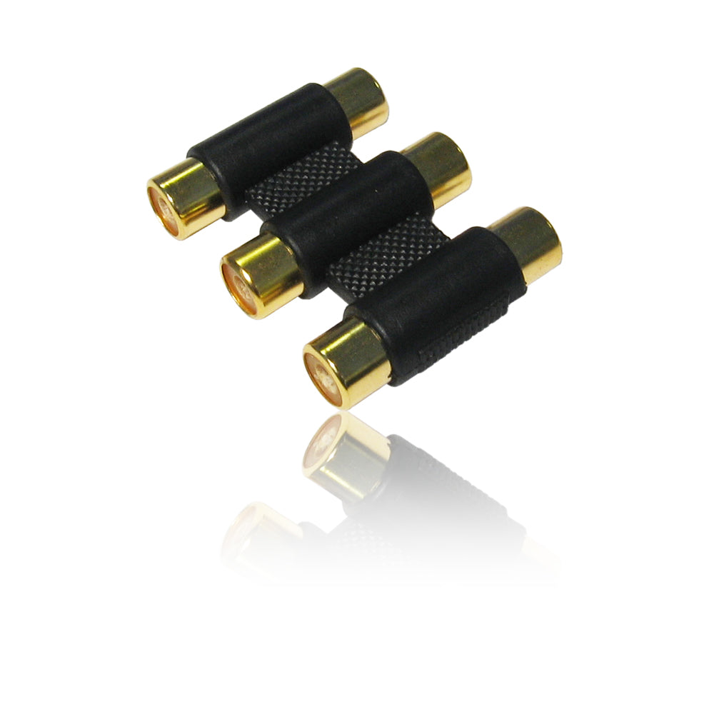  15-1601-3 Triple RCA Joiner Gold Plated - Female to Female 