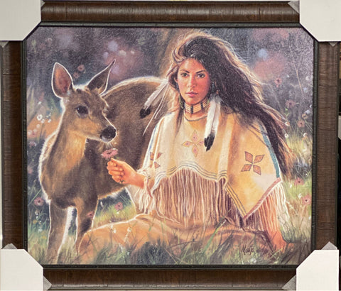 Maija Spring Fawn Native American Art Print Framed 28 X 24   6ecac3cc5388ecad961a5b17fad8e298 Large 