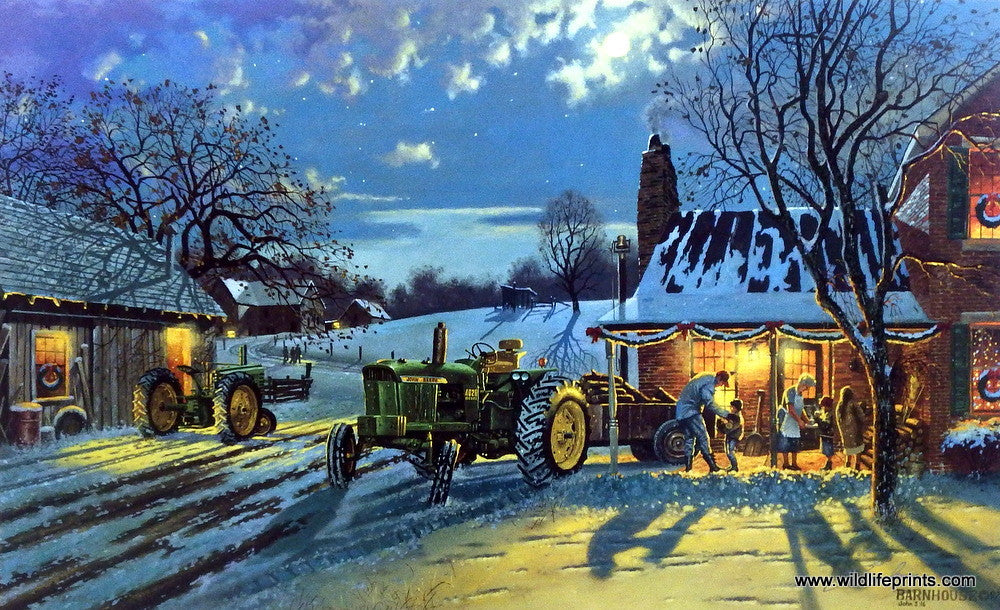 Artist Dave Barnhouse Unframed Christmas Art Print The Warmth Of Home