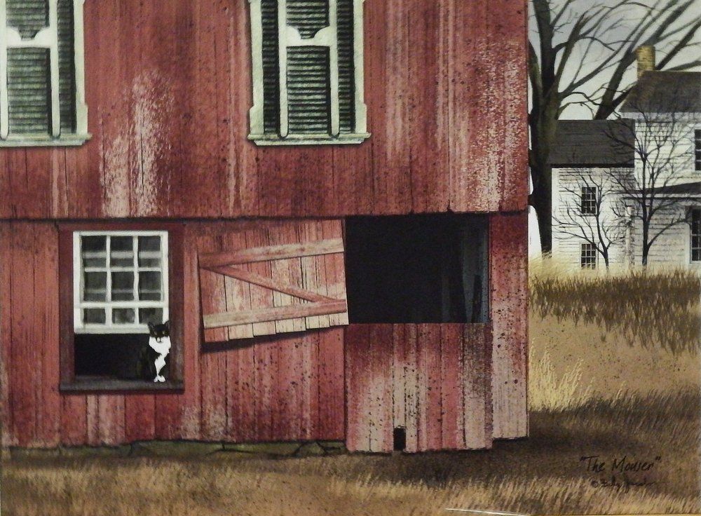 Billy Jacobs The Mouser Cat Barn Farm Print 16 X 12