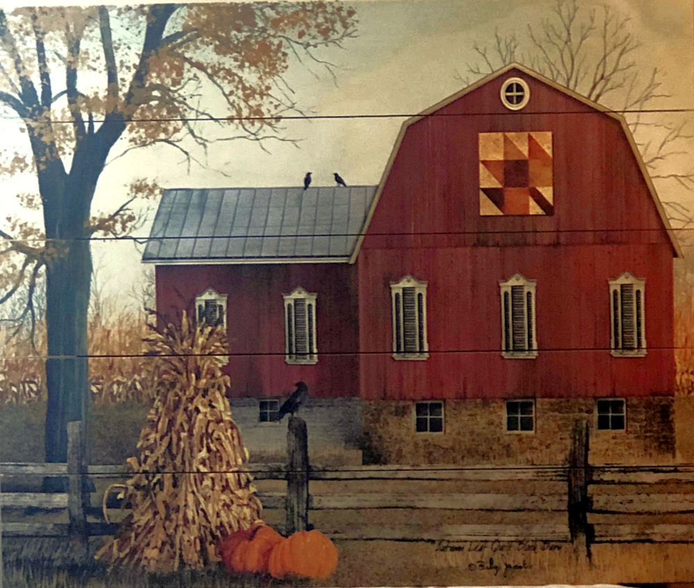 Billy Jacobs Autumn Leaf Quilt Block Barn Pallet Art-Made of Wood   WildlifePrintscom