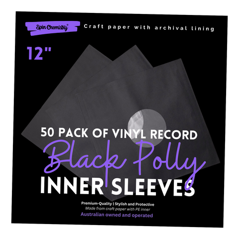 50 Poly Lined Paper Protective LP Inner Sleeves Vinyl Record Sleeves (80 GSM Ivory Color) Provide Your LP Collection with The Proper Protection - Inve