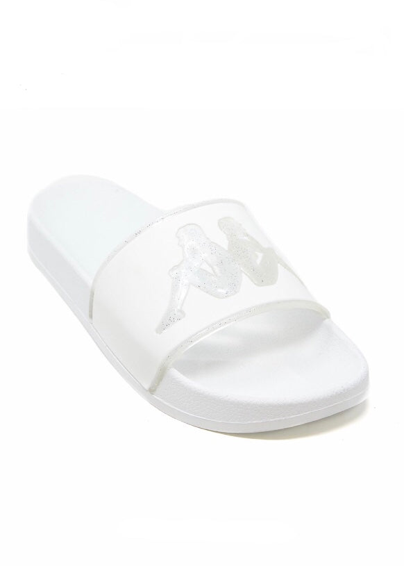 Kappa Authentic Aqua 1 Slides (White/Silver) 3118CBW – City Girls