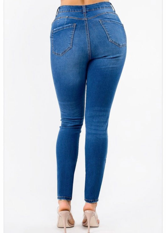 American Bazi High Waist Basic Skinny Jeans (Blue) ABH-7006 – City Girls