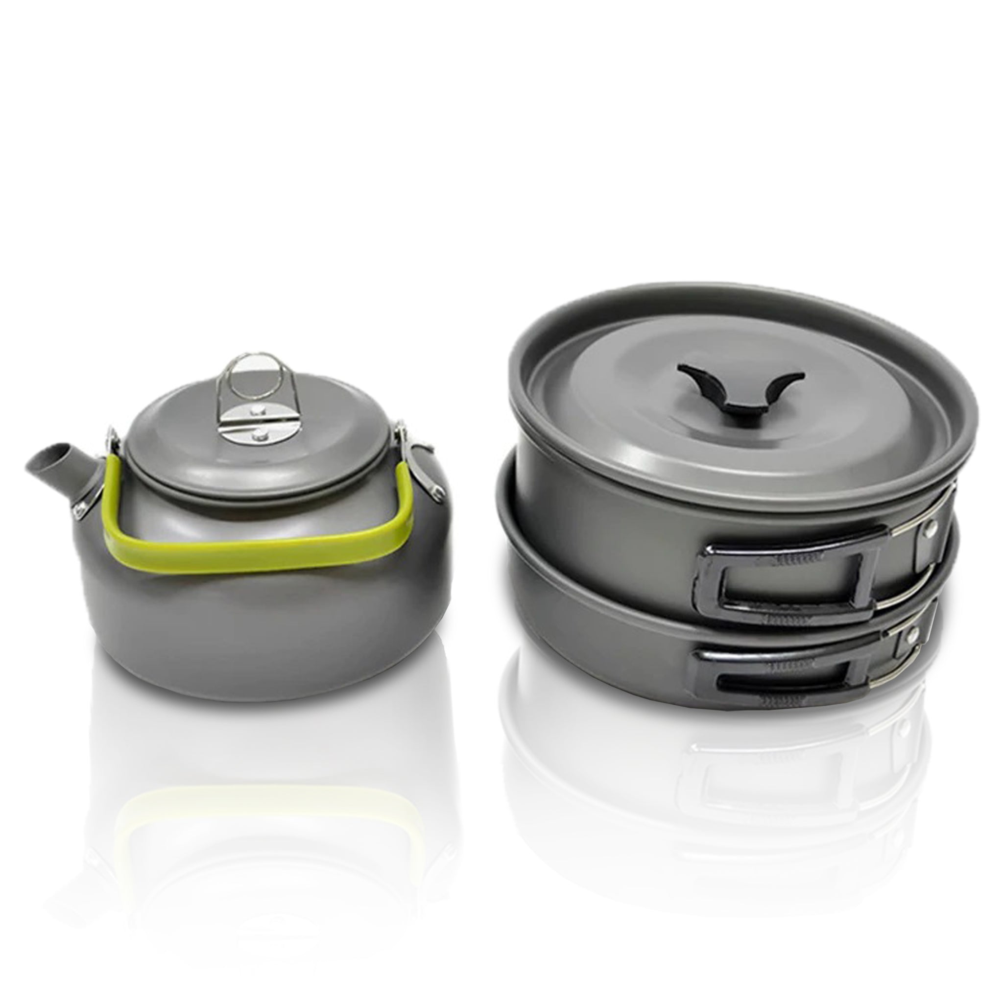 ELK Gray Aluminum Non-Stick Stock Pot Set with Mini Stove - 1 Quart  Capacity - Outdoor Cooking, Protective Handles, Camp Stove Included in the Cooking  Pots department at