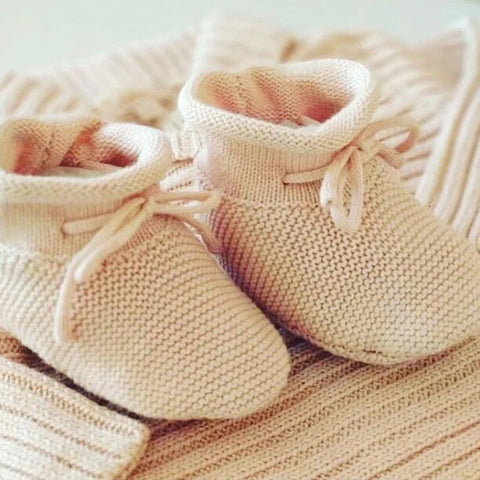 Organic cotton cute baby booties | Cable Knit Baby Booties | Soft shoes | Eotton Canada