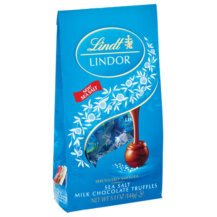 Lindt Lindor Milk Chocolate Sea Salt Truffles 51 Oz Bag Box N Case 7859