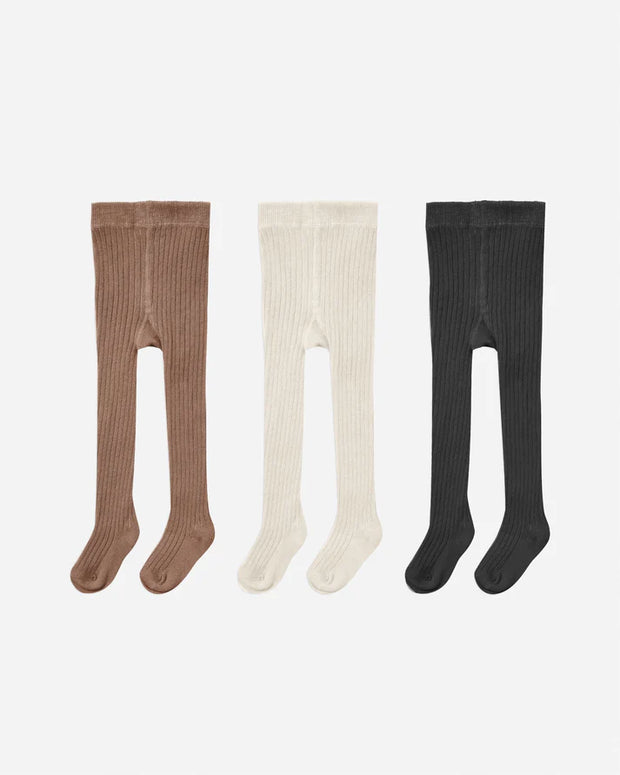 The Solid Ribbed Tights by Quincy Mae - KIDS - Various Colours