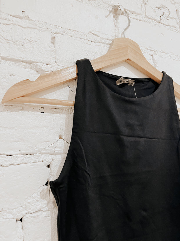 Butter Tank Bodysuit Black - Rowe Boutique