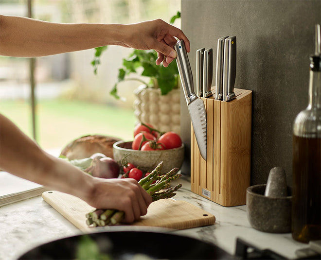 Elevate™ Steel Knife Set with In-drawer Bamboo Storage Tray