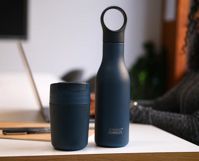  Joseph Joseph Sipp™ Travel Coffee Mug with Flip-top Cap - 340  ml (12 fl. oz) - Blue : Home & Kitchen