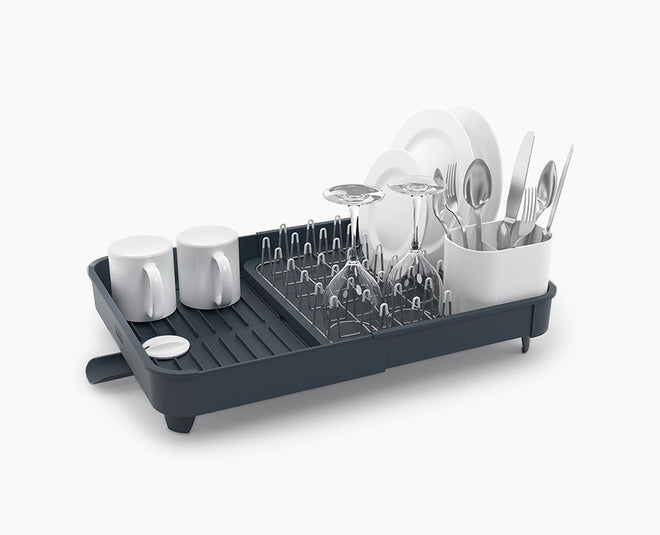 Giantexus Giantex Stainless Steel Dish Rack, Expandable Dish Drainer Rack with Cutlery Cup Glass Holder