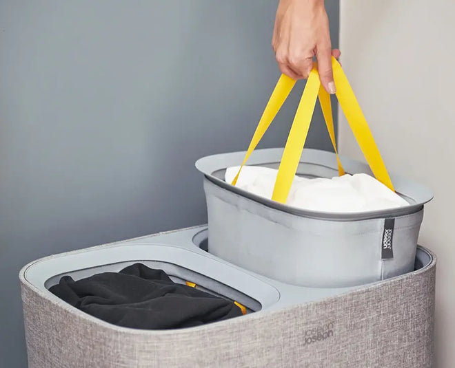 Joseph Joseph - Tota - Panier à Linge - 60 Litres - 2 Compartiments - Zwart