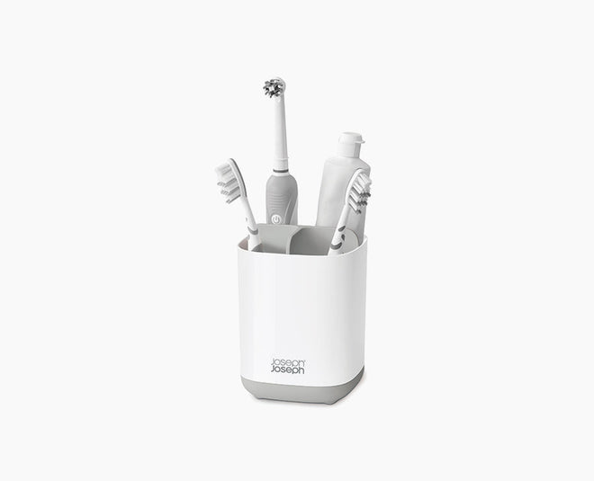 Flex Toilet Brush with Holder- White/Gray Joseph Joseph