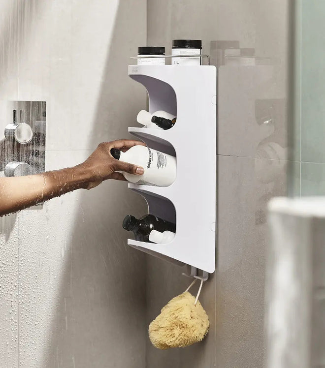 Self Adhesive Shower Shelf Easy, Non-invasive Installation White FAVIO 