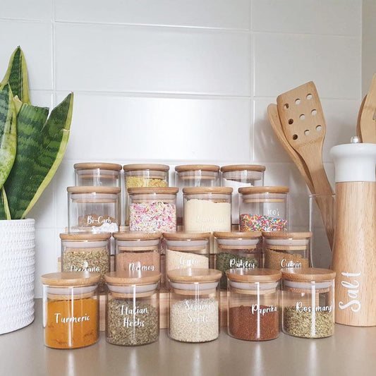 Best Spice Jars With Bamboo Lids + Labels - Caitlin Marie Design