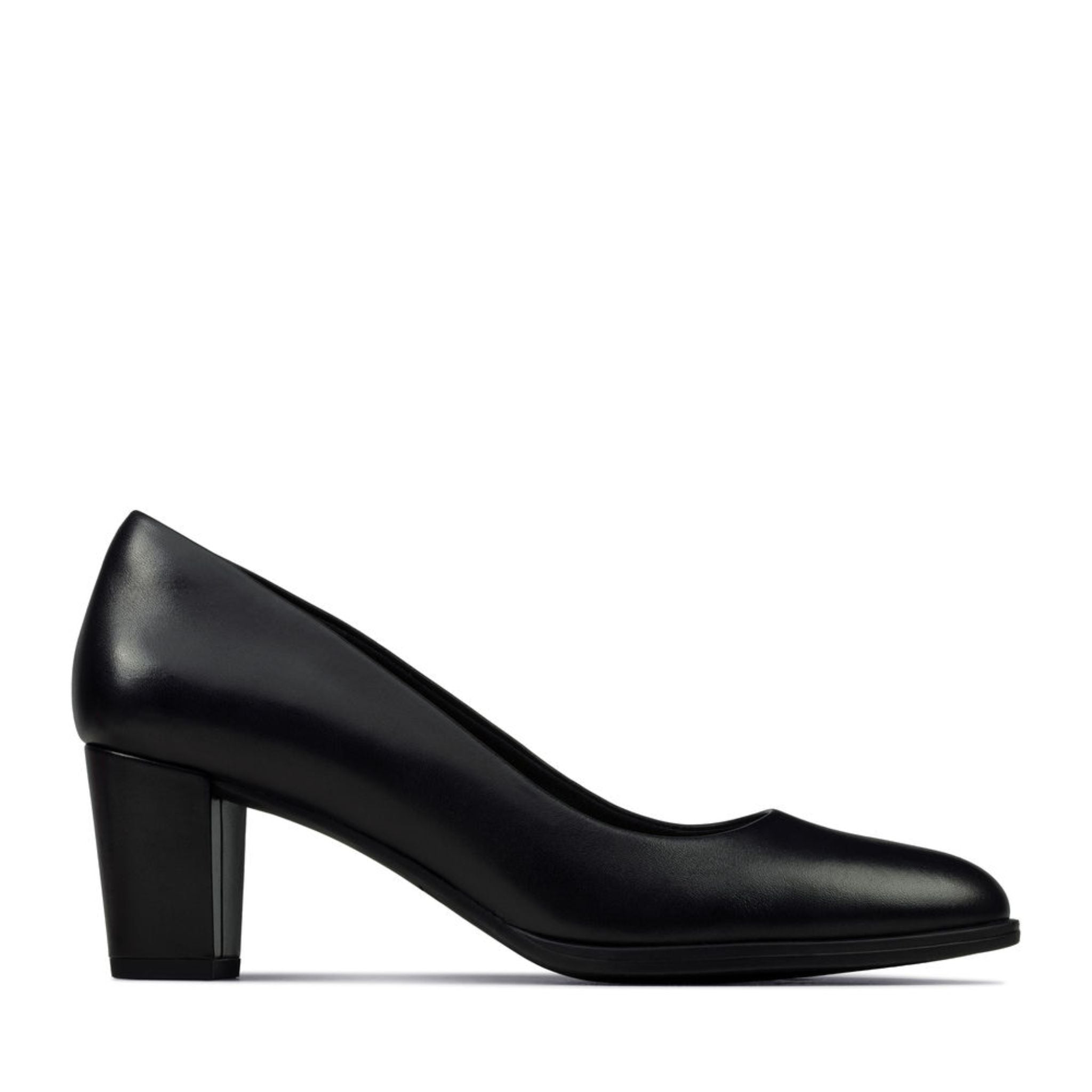 clarks black leather court shoes