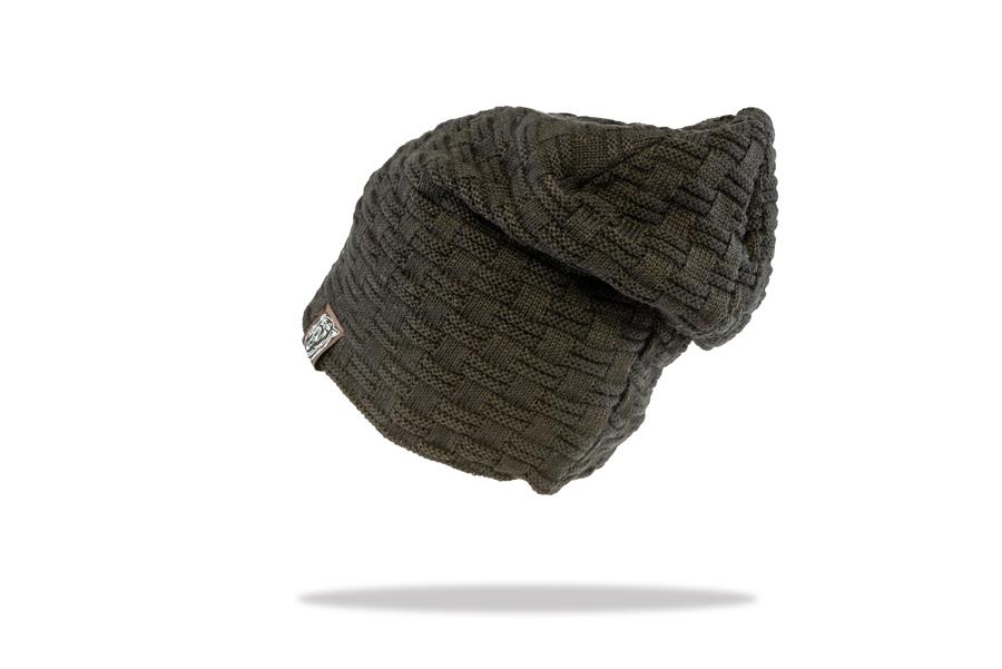 Men's Plush Lined Slouch Beanie in Black - The Hat Project