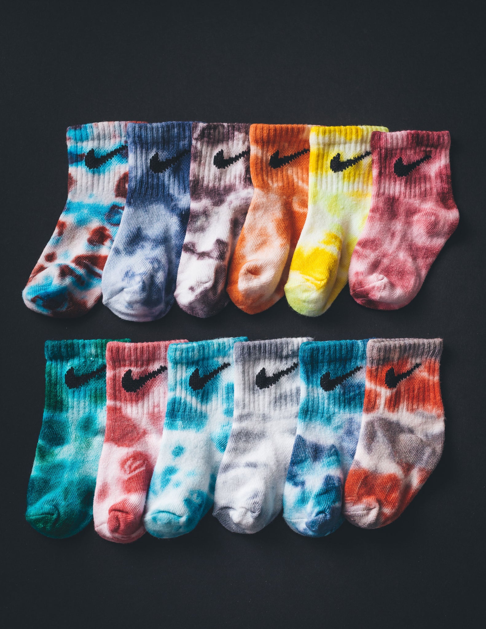 Nike 6 Pack Tie Dye Socks Baby 6-12 