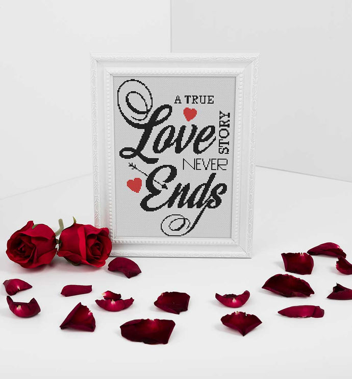 True Love Story: Counted Cross Stitch Pattern and Kit