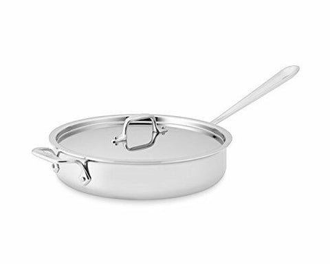 D5 Stainless Brushed 5-ply Bonded Cookware, Saute Pan with lid, 3 quart