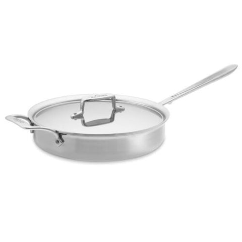 All-Clad D5 Brushed Stainless Steel Saute Pan with Lid – 3qt