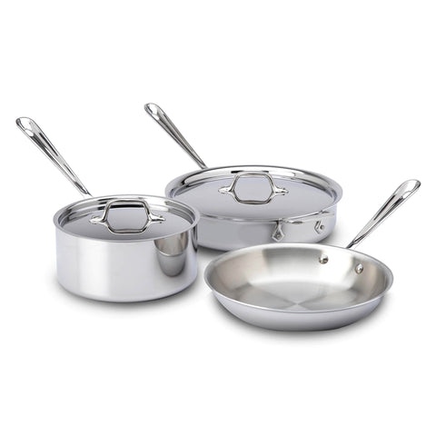 D3 Stainless 3-ply Bonded Cookware, Sauce Pan with lid, 1 quart