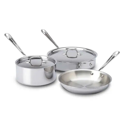 All-Clad D3 Stainless 3-ply Bonded Cookware Set, Nonstick · 10