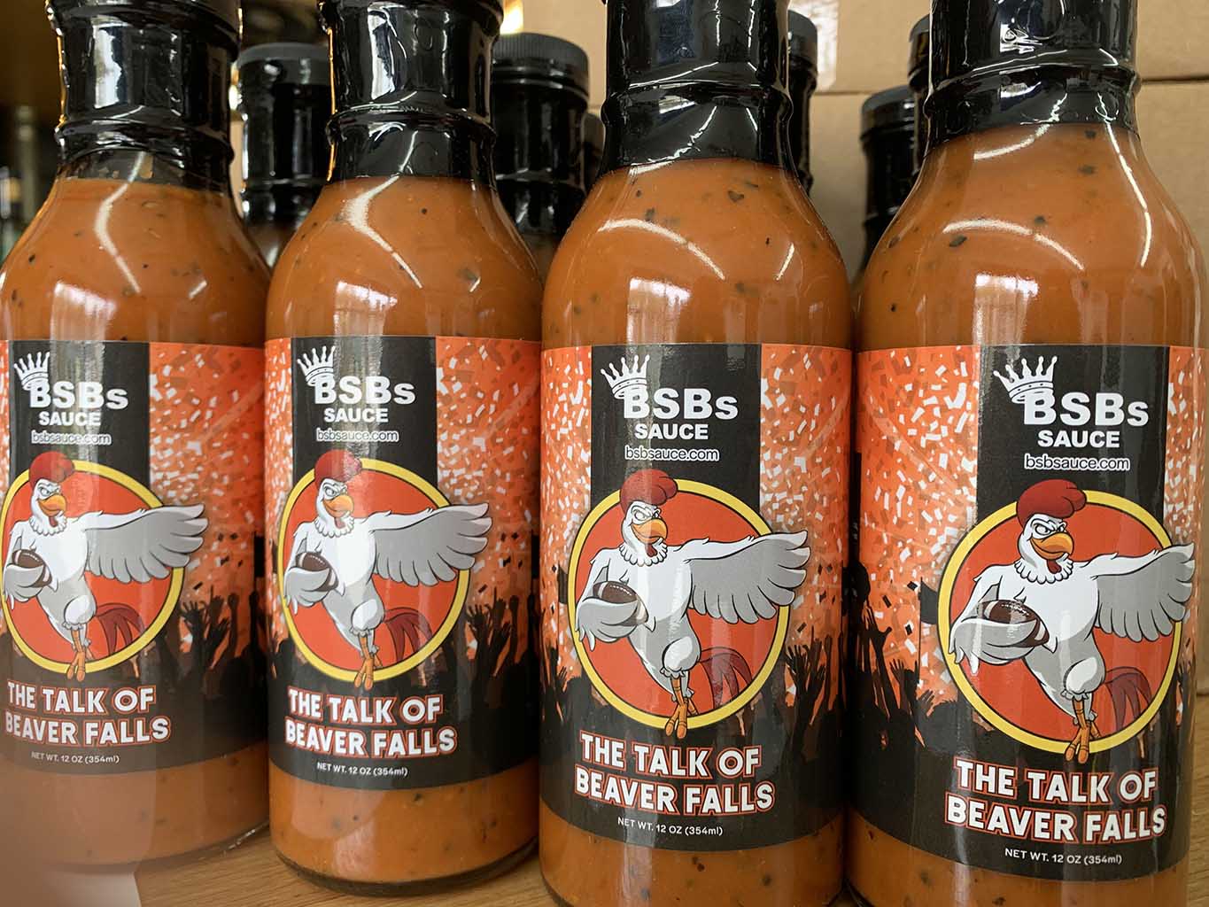 BSB Sauce - The Talk of Beaver Falls front label