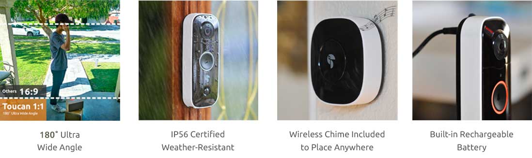 Toucan Wireless Doorbell Camera - Toucan Smart Home features