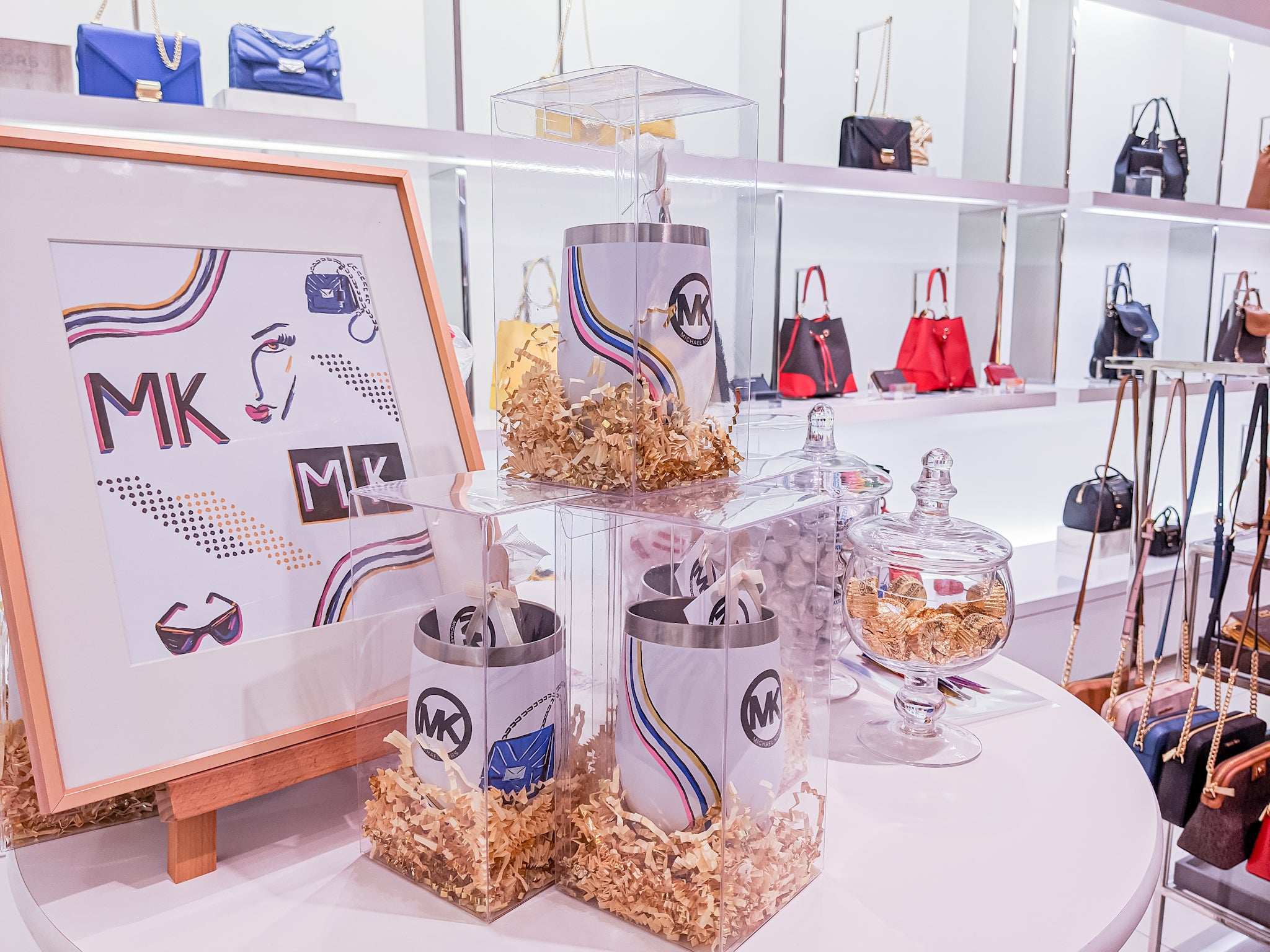 Curated Dry Goods for Michael Kors thermos on display at the Palm Beach retail store