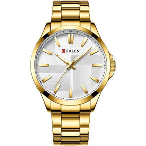 Gentlemen's extreme elegance quartz watch, Gold, White Sphere