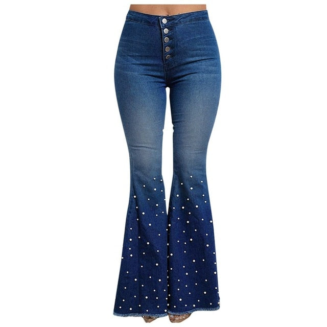 high waist jean trousers