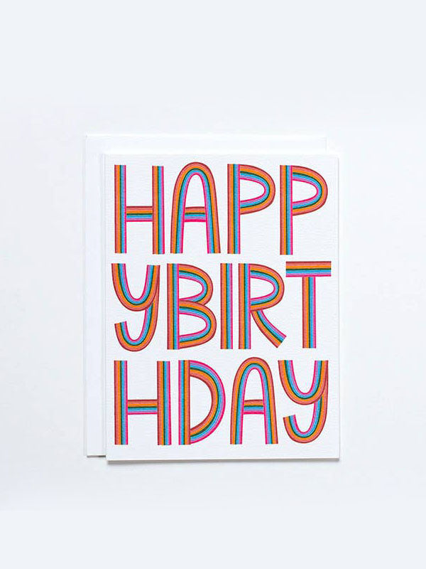 Happy Birthday Rainbow Letters Card