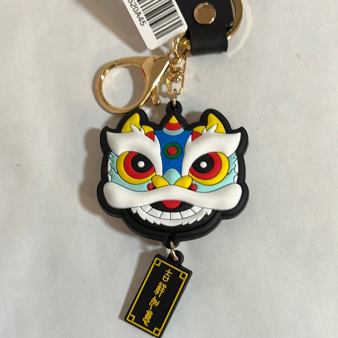 硅胶黑色醒狮钥匙扣