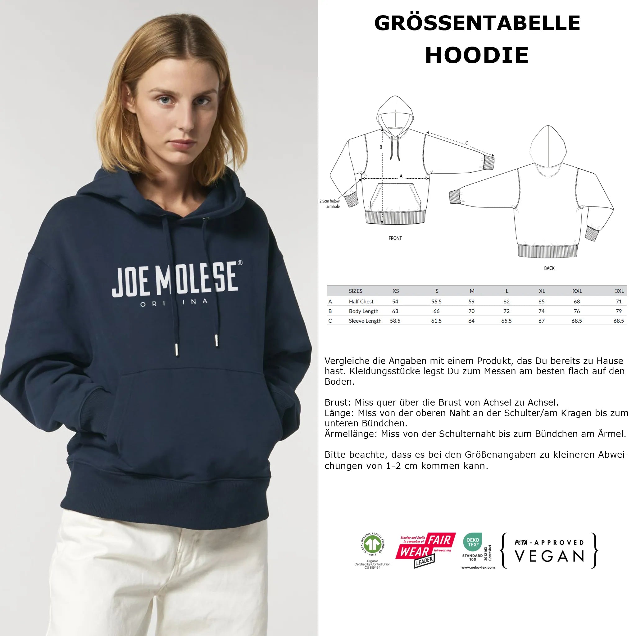 Hoodie Unisex Bio-Baumwolle