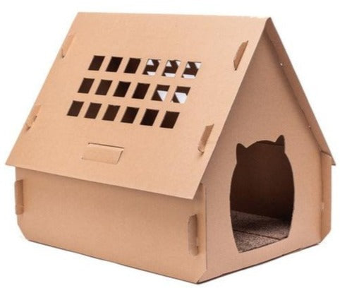 Maison Griffoir Pour Chat En Carton Chat Bada