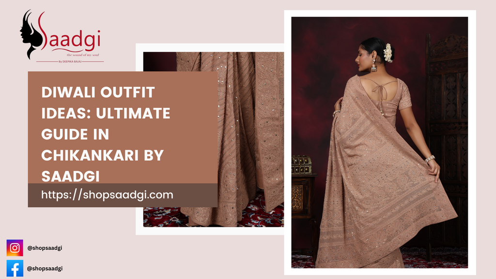 diwali outfit ideas in handcrafted lucknowi chikankari by saadgi