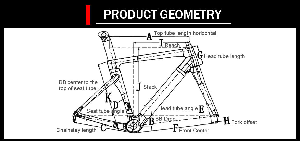 700C AERO Carbon Road Frameset X8 Geometry