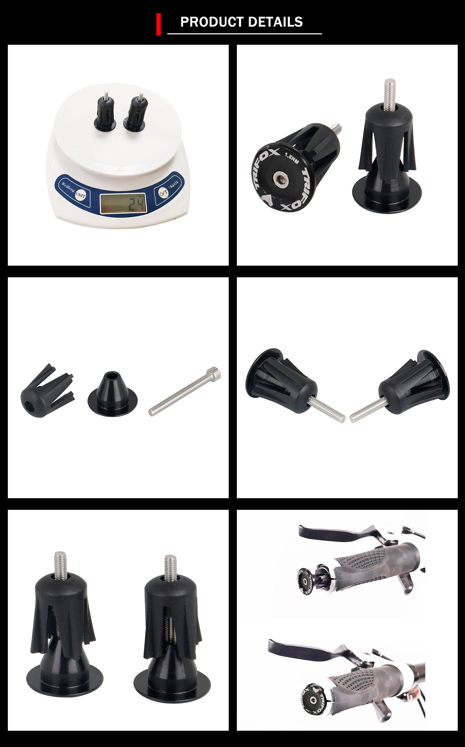 Bicycle Handlebar End Stoppers HES100 Details