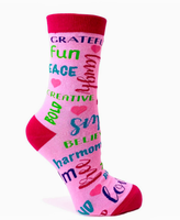 Positivity Words women's crew socks