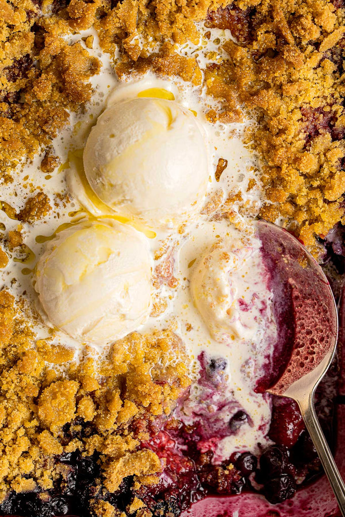 Vanilla Berry and Olive Oil Crumble