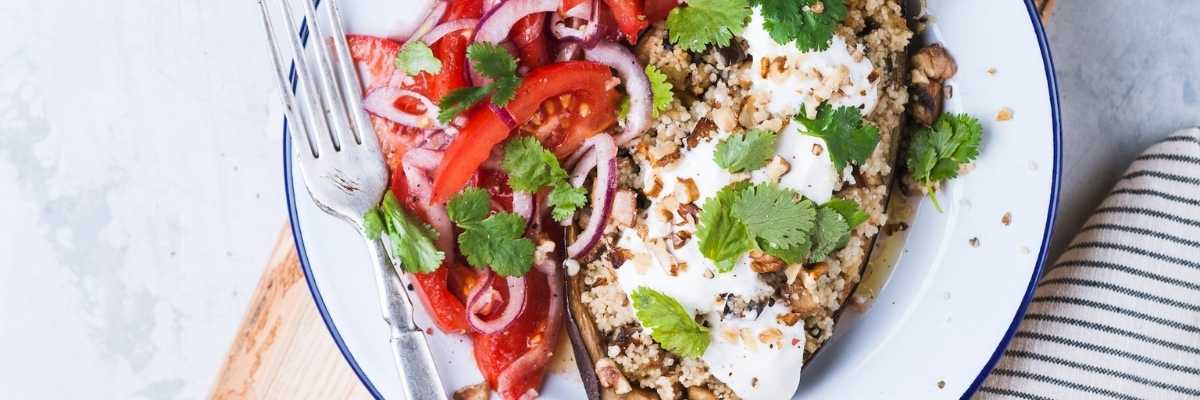 eggplant grain salad